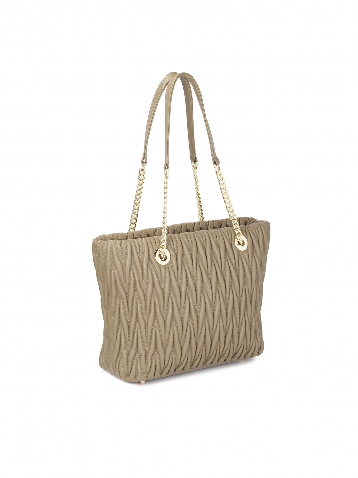 Pojemna torebka na ramię w pikowany wzór