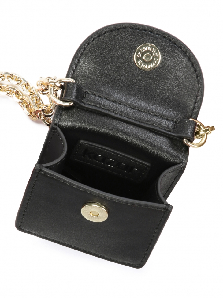 Czarna mini torebka z uchwytem i łańcuszkiem