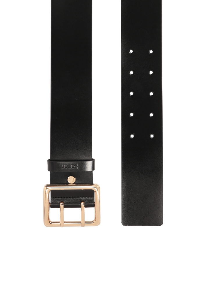 Szeroki skórzany pasek z podwójnymi dziurkami