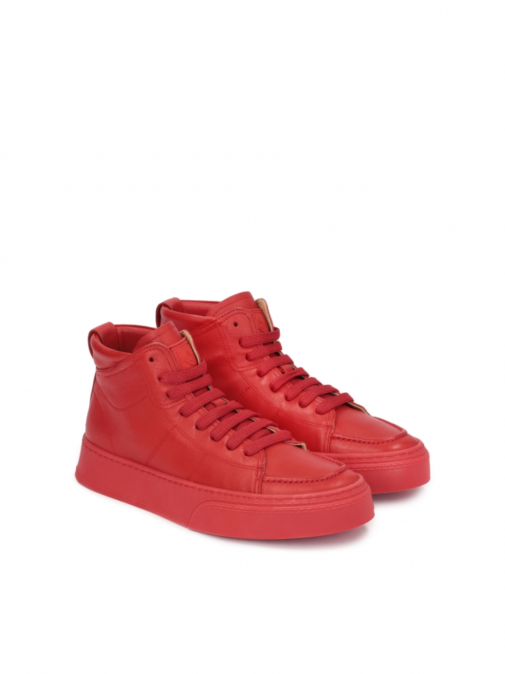 Czerwone sneakersy męskie do kostki