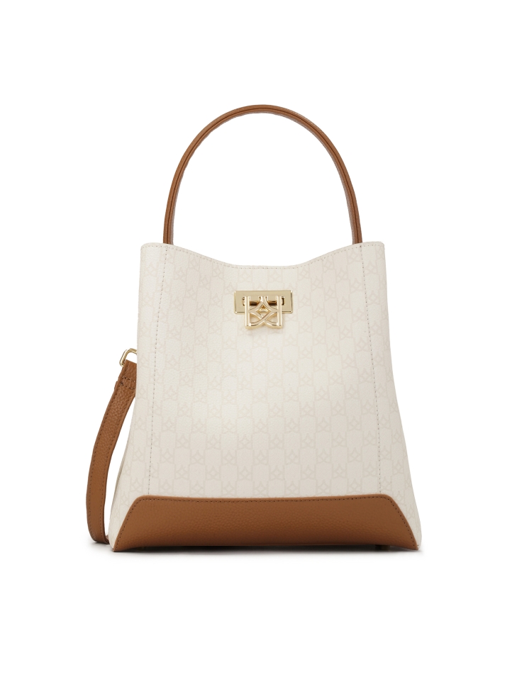 Dwukolorowa torebka zdobiona printem