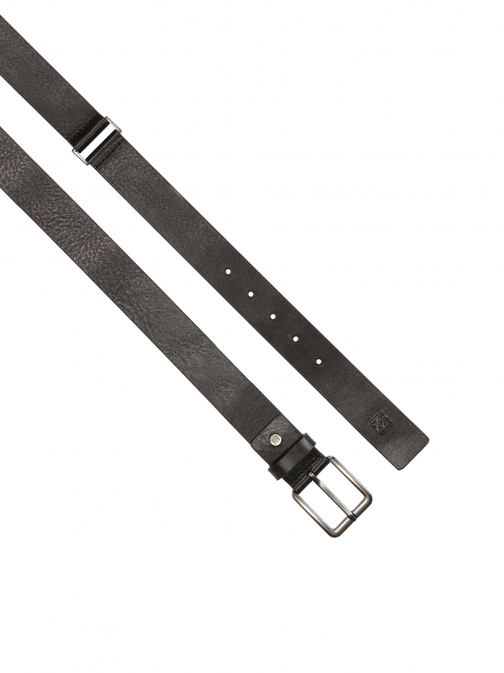 Skórzany pasek męski w czarnym kolorze