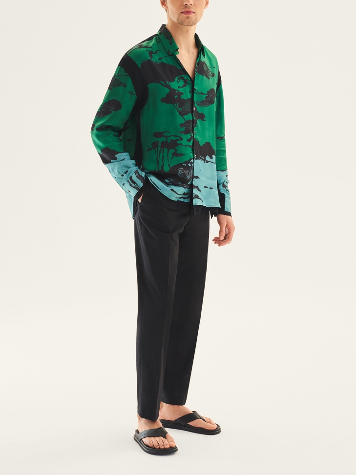 Skórzane męskie japonki na podwyższonej podeszwie