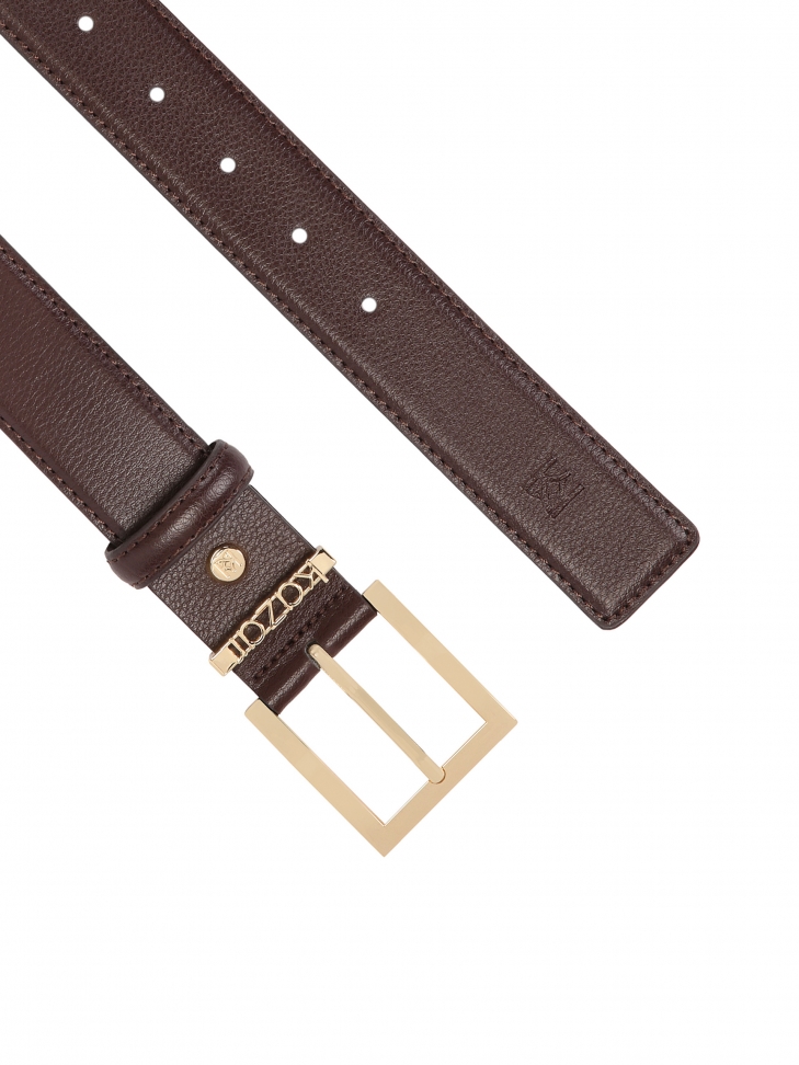 Damski skórzany pasek w brązowym kolorze