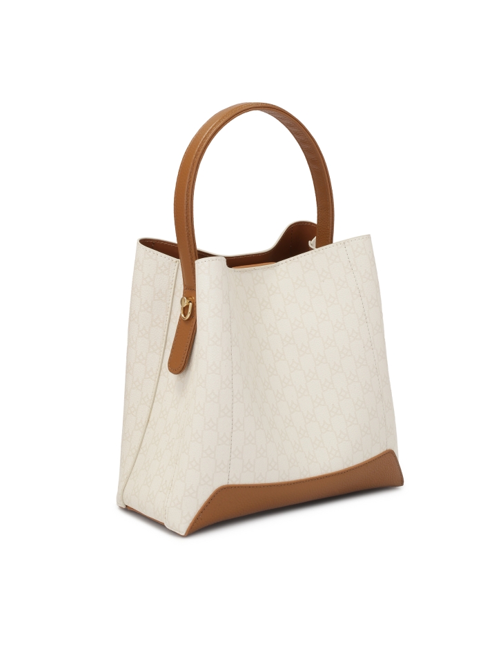 Dwukolorowa torebka zdobiona printem