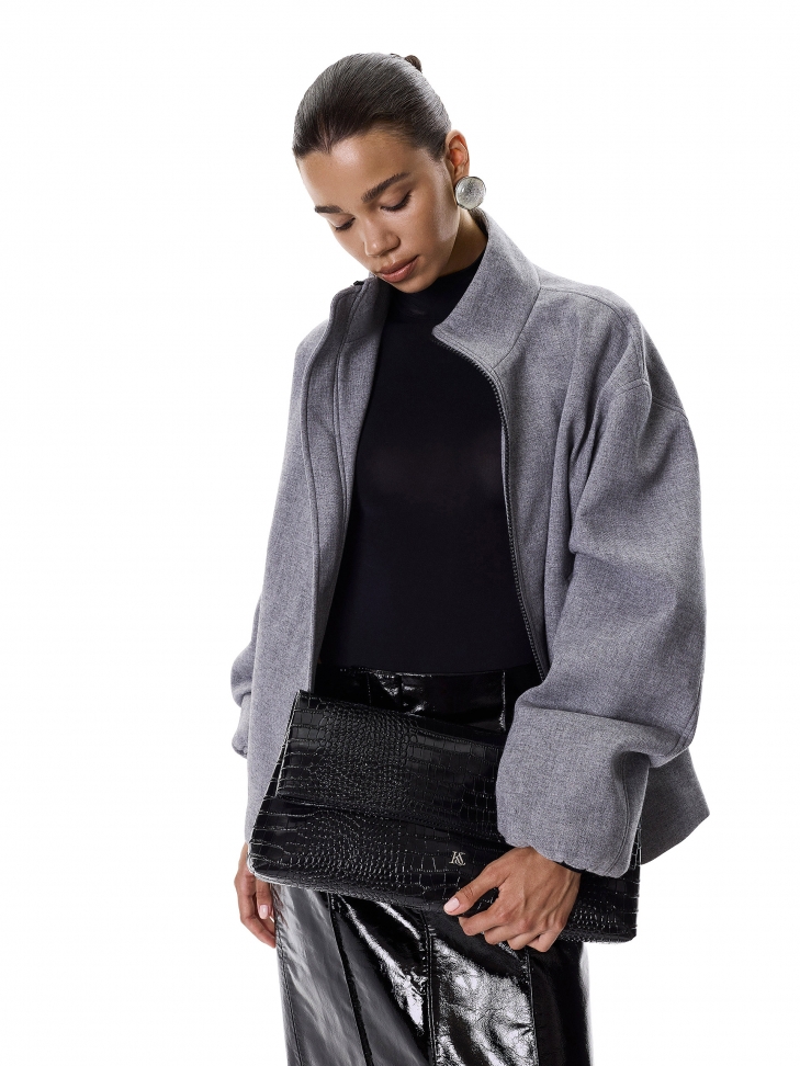 Duża torebka wieczorowa z tłoczonej skóry