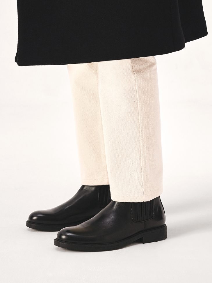 Czarne minimalistyczne sztyblety męskie