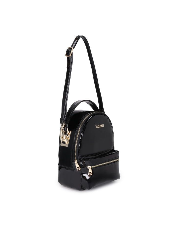 Czarny plecak damski 2w1