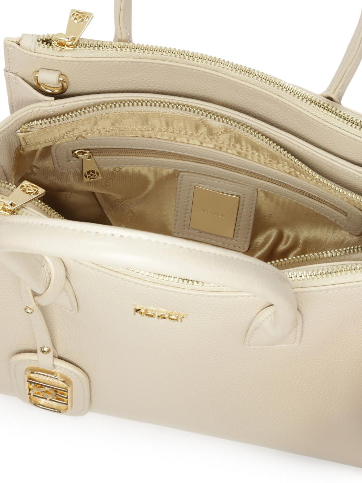 Elegancka skórzana torebka z rączkami