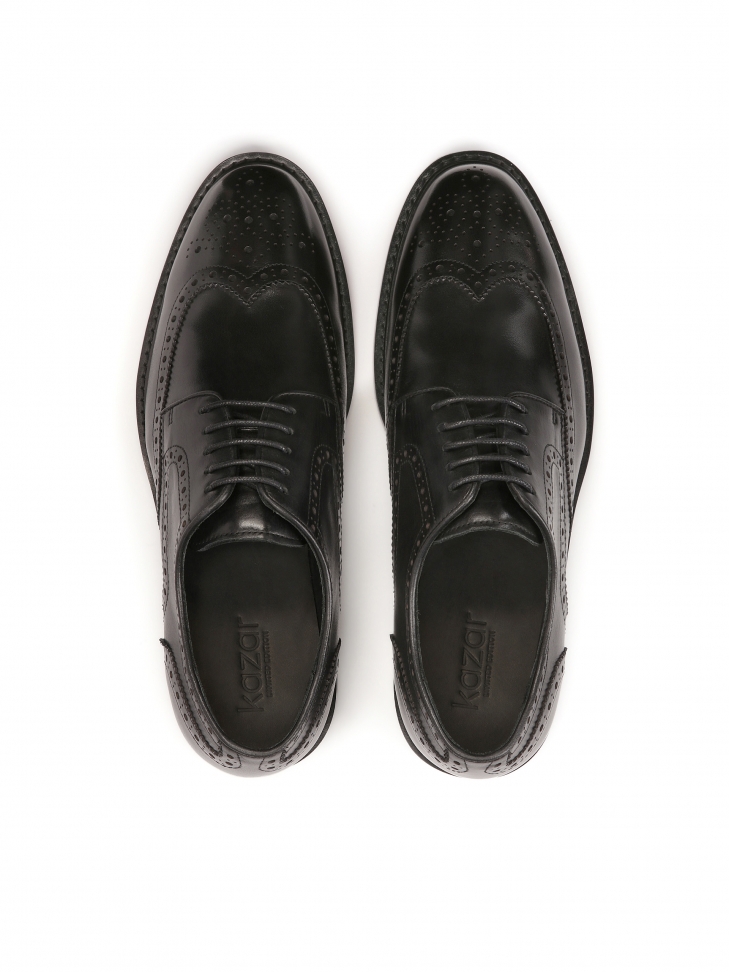 Czarne eleganckie półbuty w stylu brogsów