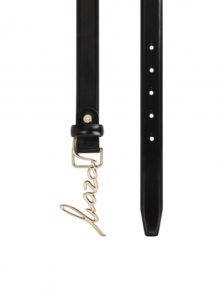 Czarny pasek z finezyjną klamrą
