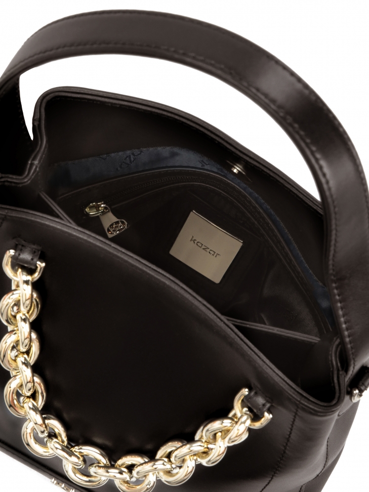 Elegancka ciemnobrązowa torebka w stylu shopper bag