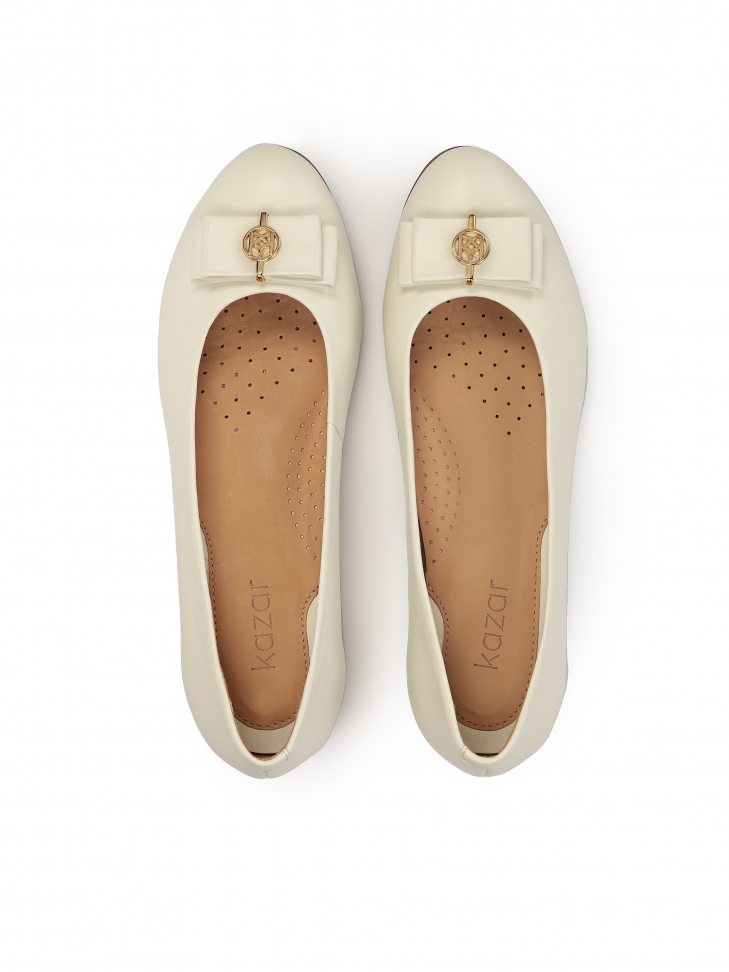 Skórzane baleriny z komfortową wkładką