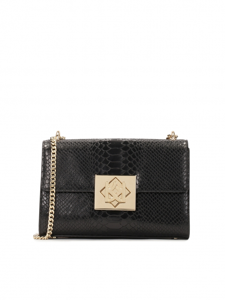 Czarna torebka w egzotyczny wzór