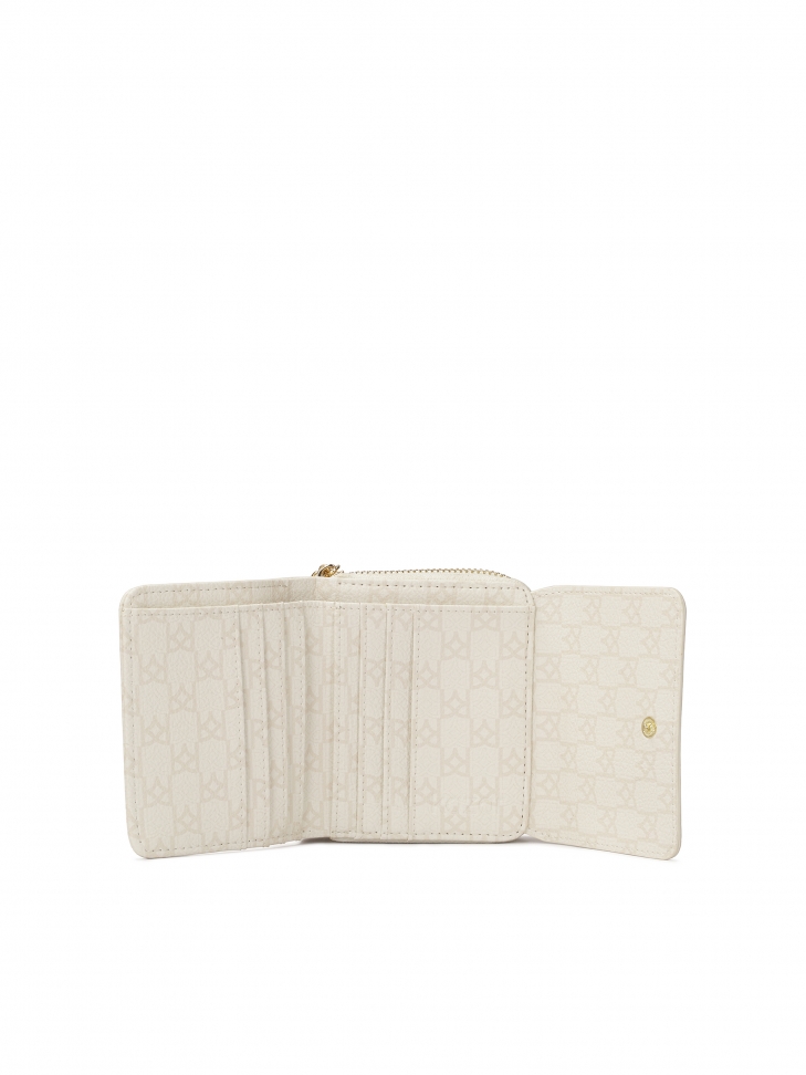 Mały portfel z jasnej zdobionej skóry