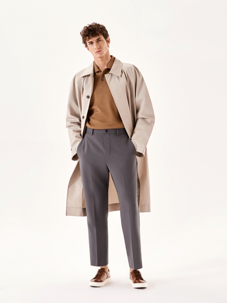 Brązowe sneakersy męskie na białej podeszwie