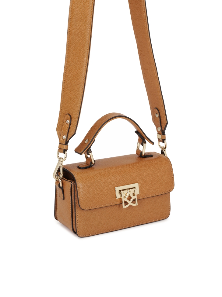 Mała sztywna torebka z rączką i paskiem