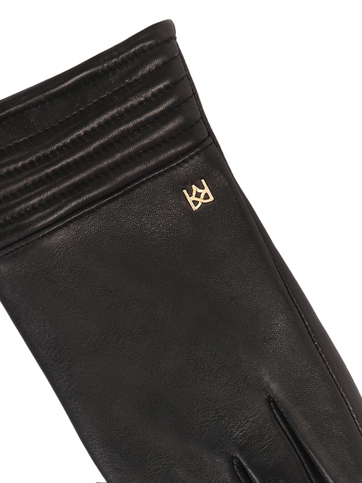 Skórzane rękawiczki z pikowanym przeszyciem