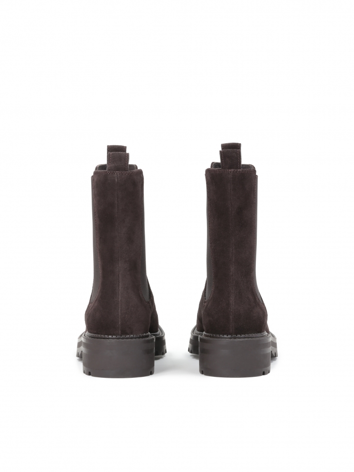 Ciemnobrązowe trzewiki damskie