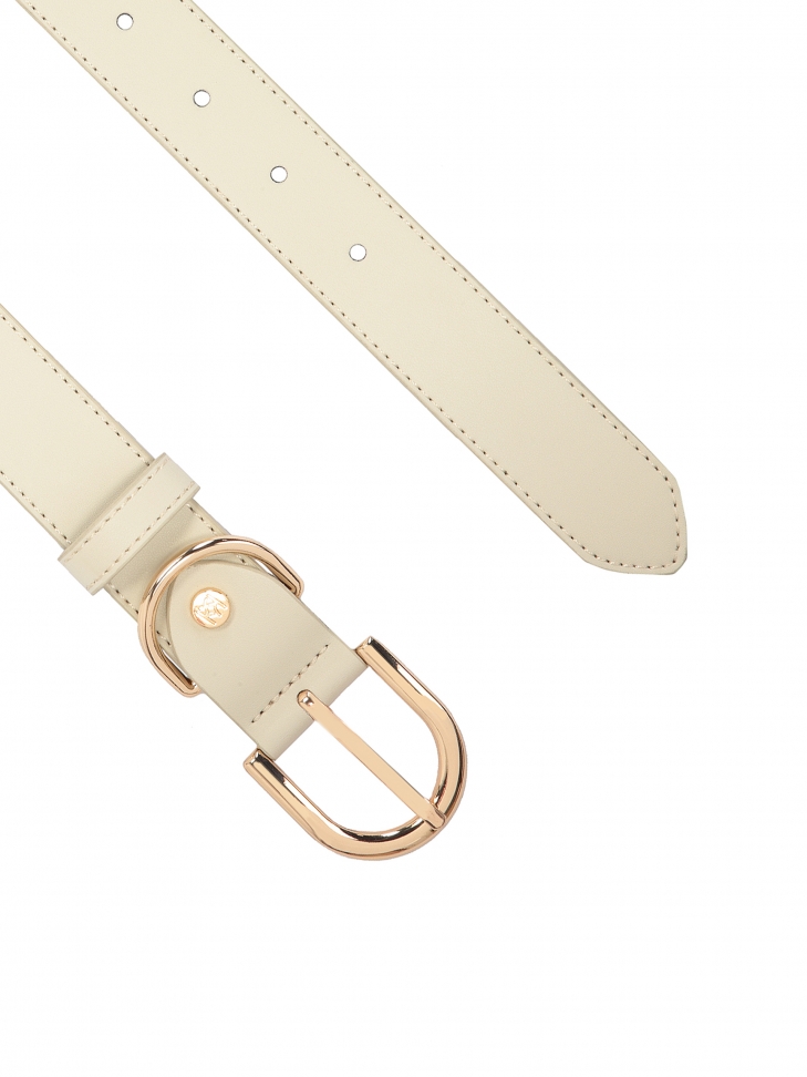 Klasyczny pasek damski z zaoągloną klamrą