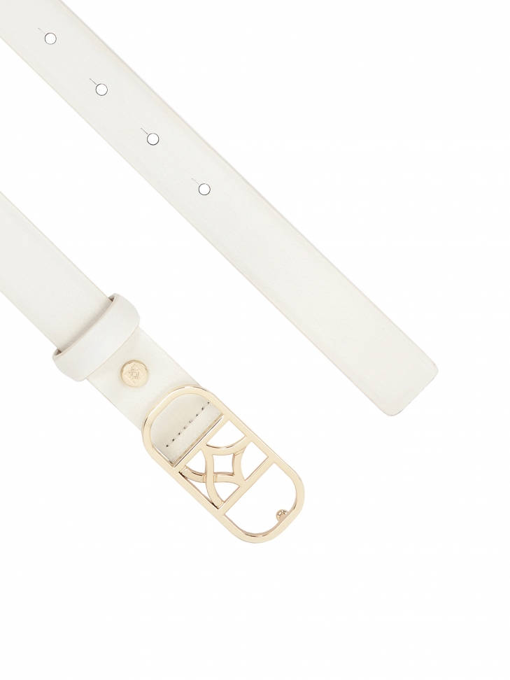 Biały pasek z oryginalną otą klamrą