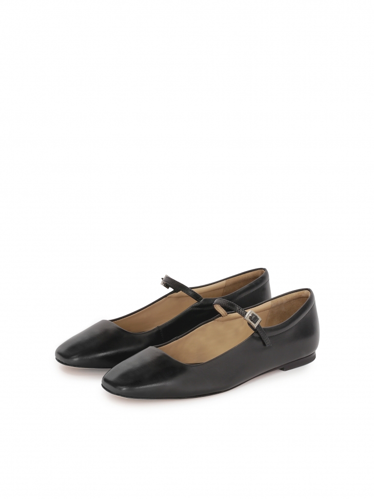 Czarne baleriny z kwadratowym noskiem