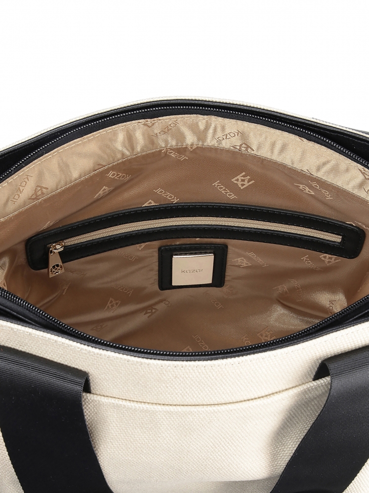 Beżowo-czarna torebka damska