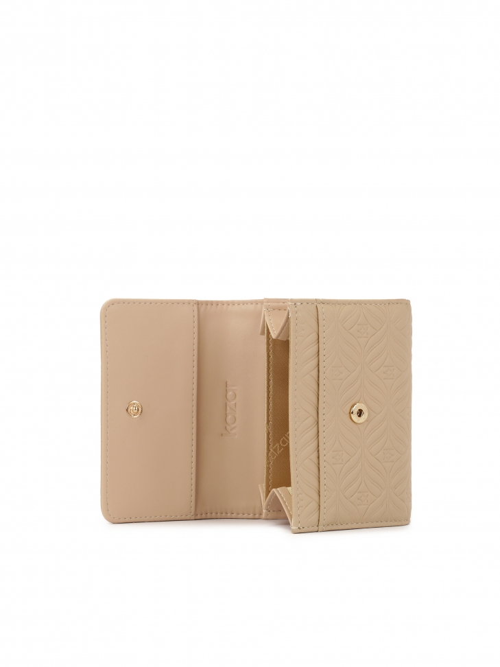 Portfel ze skóry tłoczonej w firmowy wzór