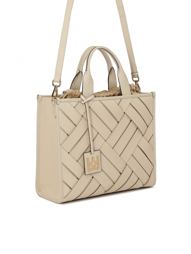 Pleciona skórzana torebka tote bag