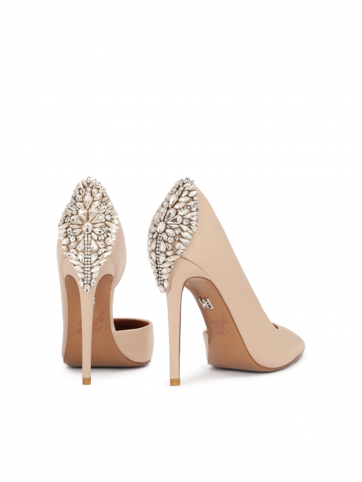 Luksusowe czółenka ślubne z cyrkoniami