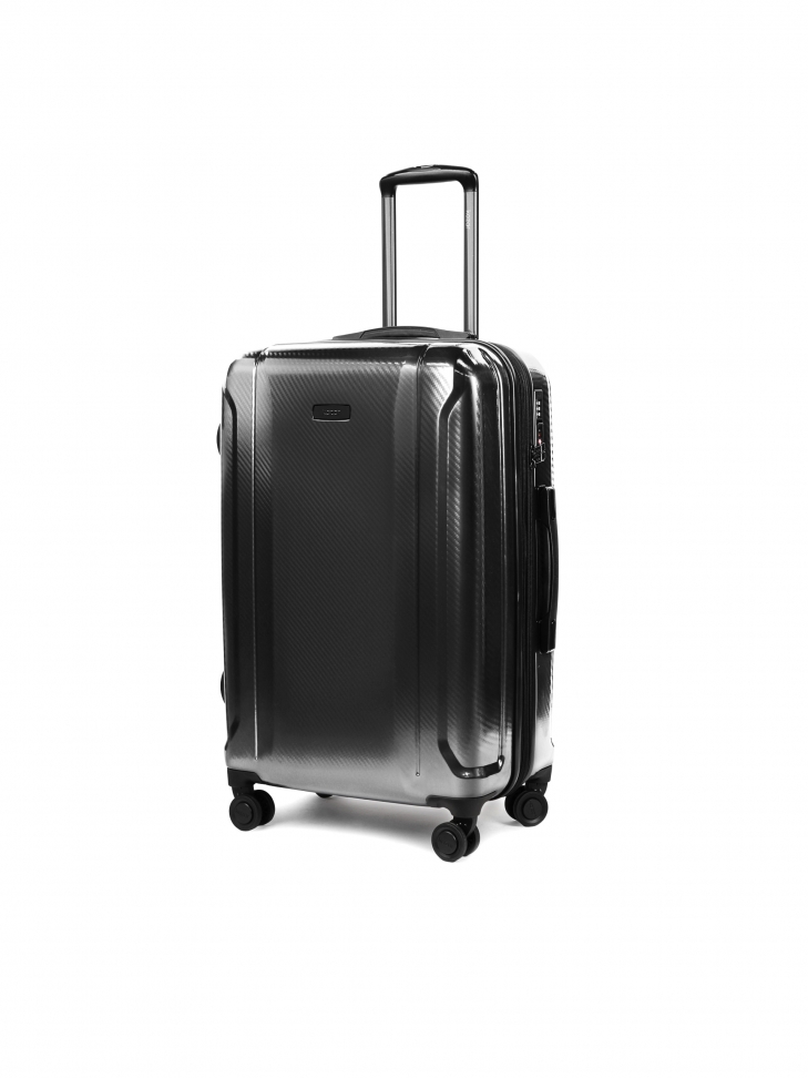 Średnia walizka podróżna w szarym kolorze