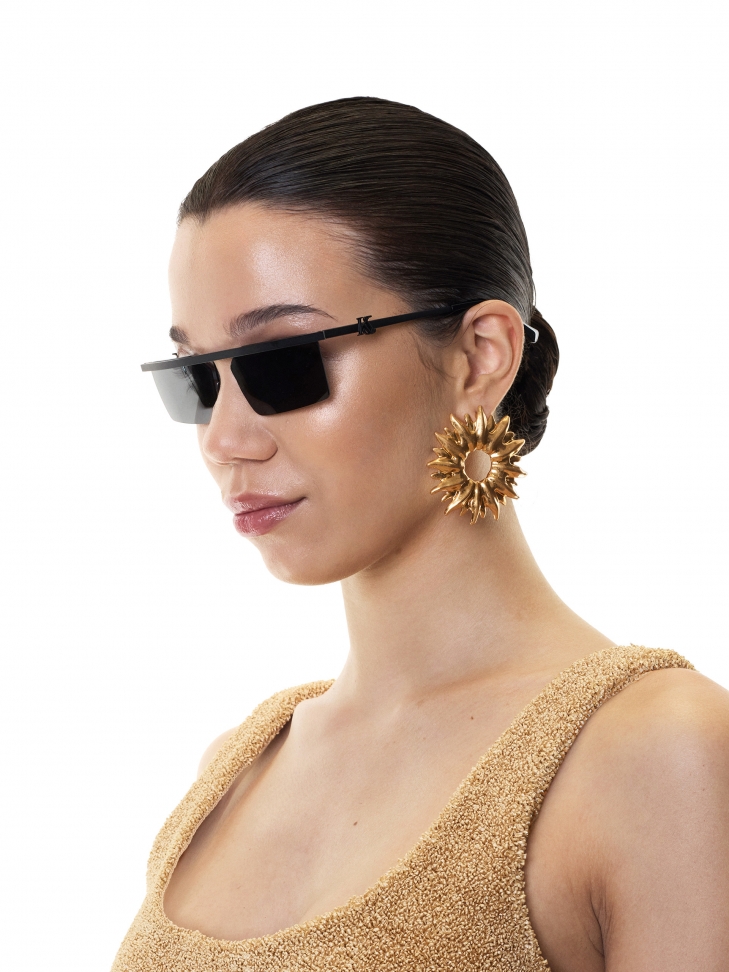 Bezramkowe czarne okulary przeciwsłoneczne