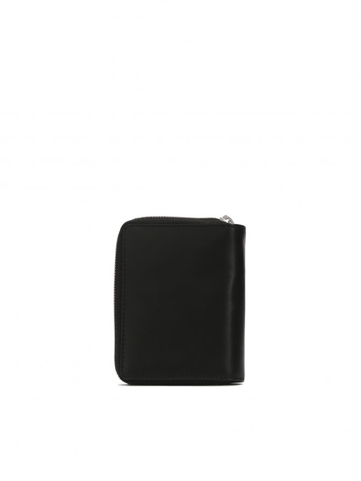 Rozkładany czarny portfel męski z naturalnej skóry