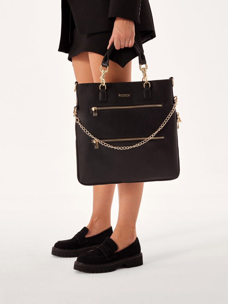 Zamszowe czarne półbuty slip-on