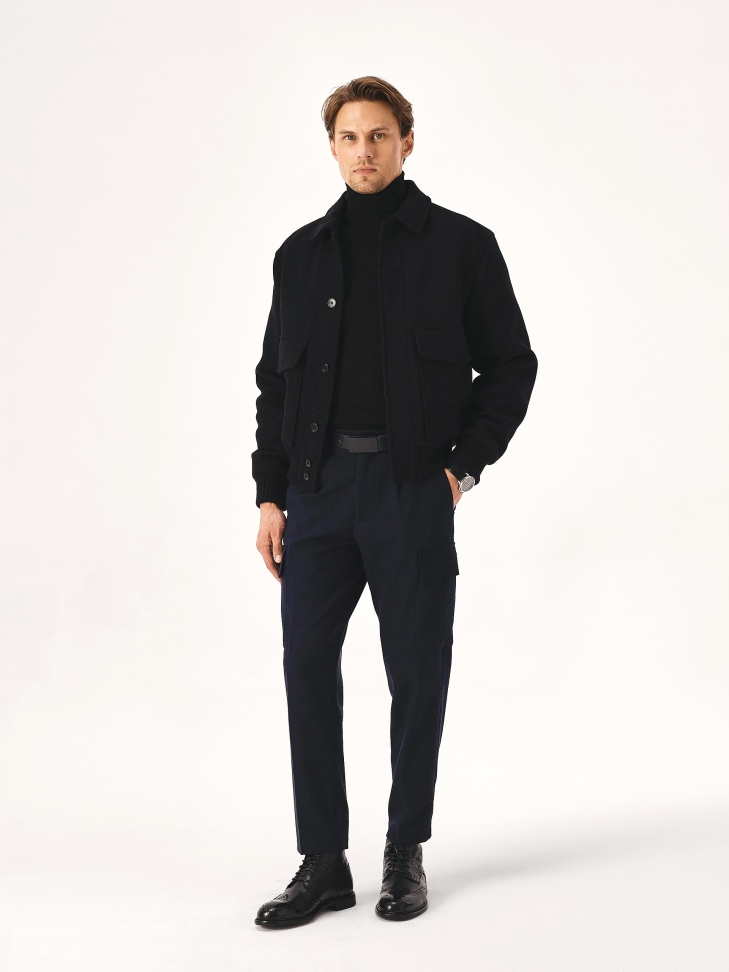 Czarne trzewiki ze zdobieniem brogue