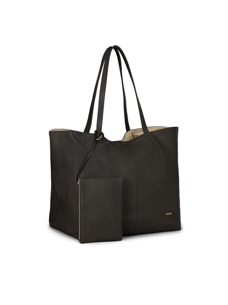 Duża czarna torebka na ramię z odpinaną saszetką