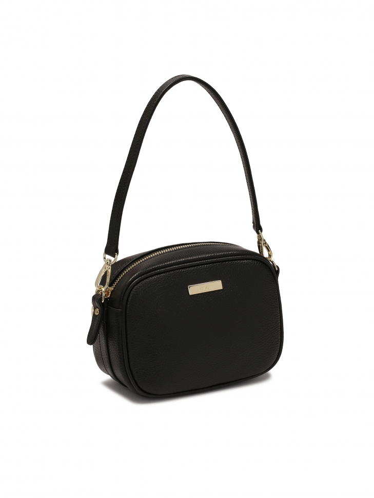 Mała czarna listonoszka z dwoma paskami