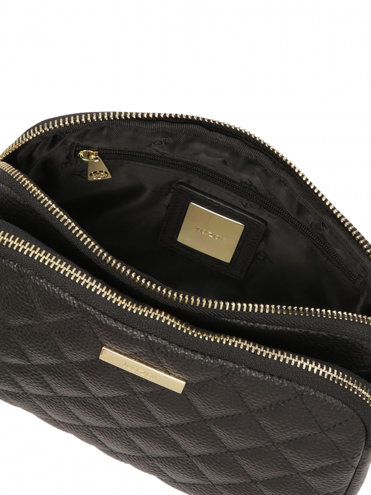 Uniwersalna czarna torebka ze skóry