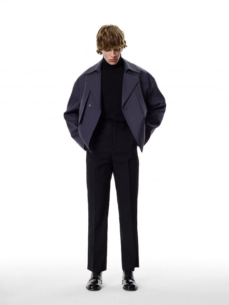 Czarne formalne półbuty męskie