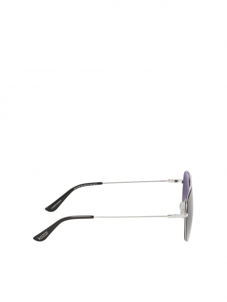 Czarno-srebrne okulary przeciwsłoneczne pilotki