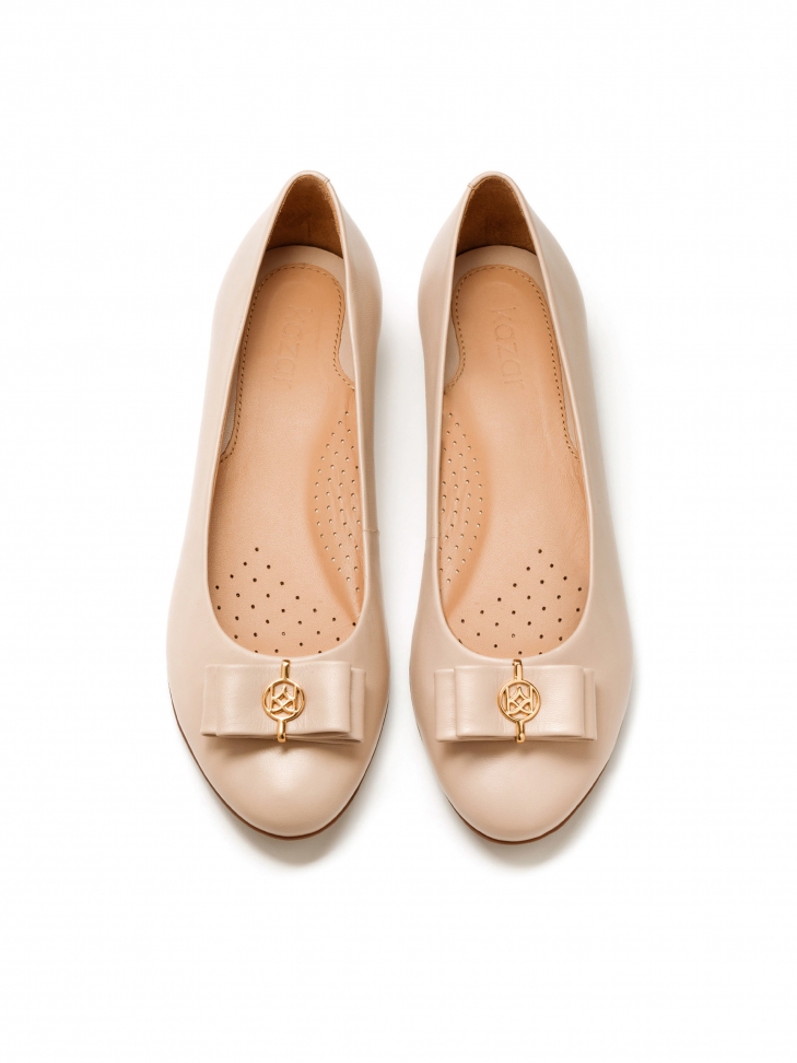 Beżowe baleriny damskie