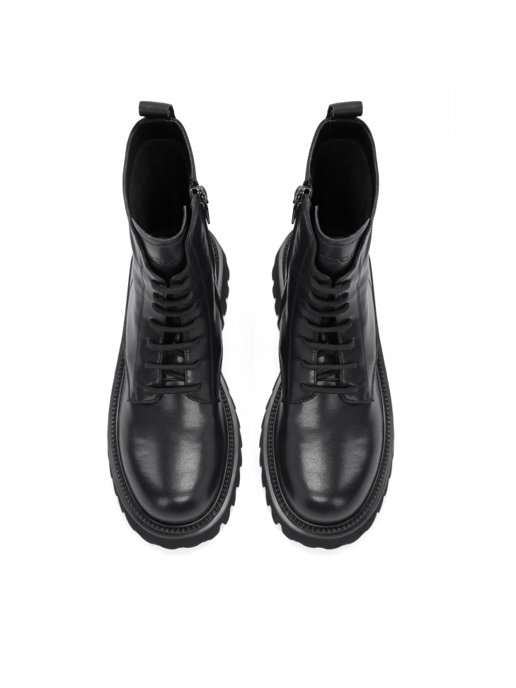 Klasyczne sznurowane trzewiki damskie ze skóry