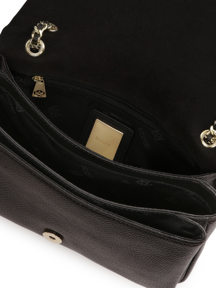 Czarna podłużna torebka z przeszyciem