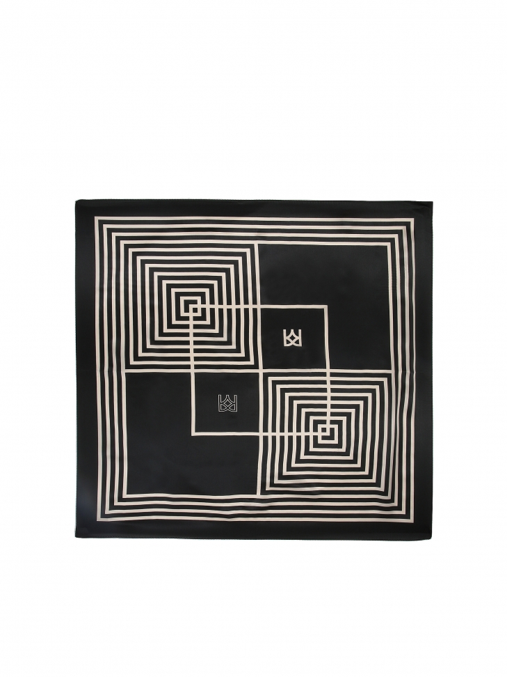 Czarno-beżowa apaszka damska