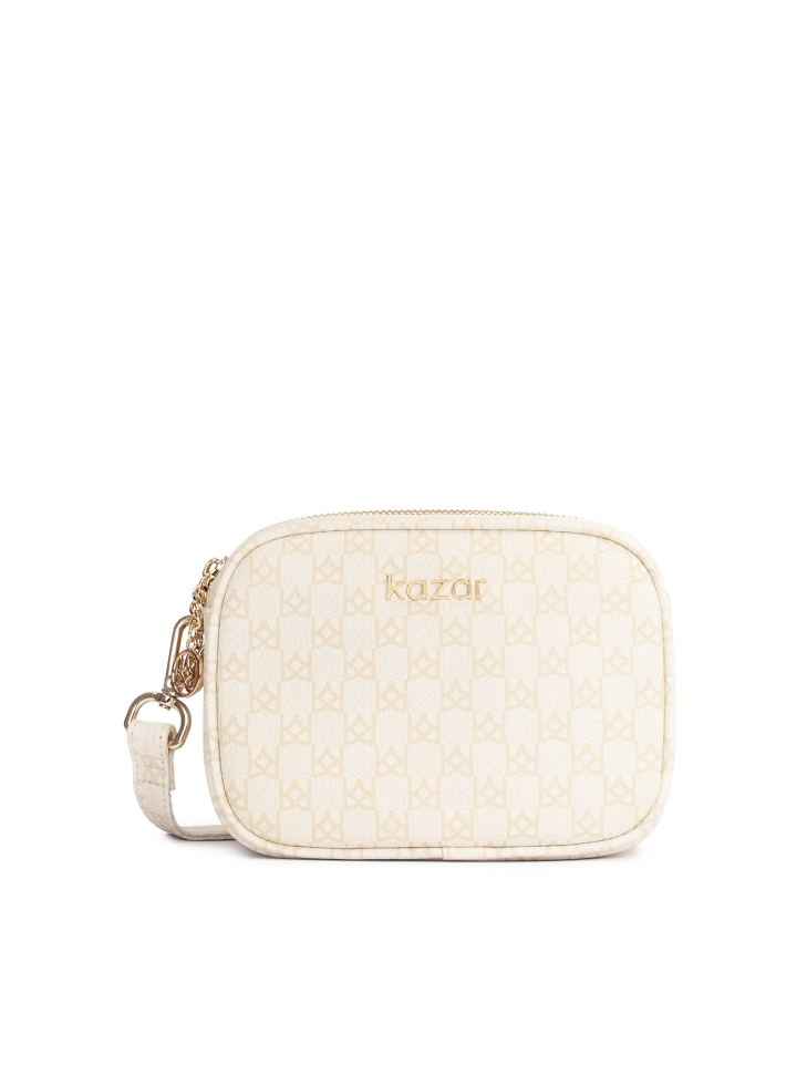 Torebka skórzana logowana w print