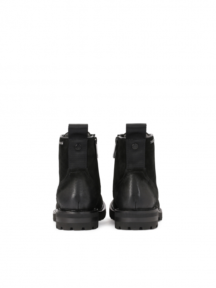 Czarne trzewiki męskie za kostkę z nubuku