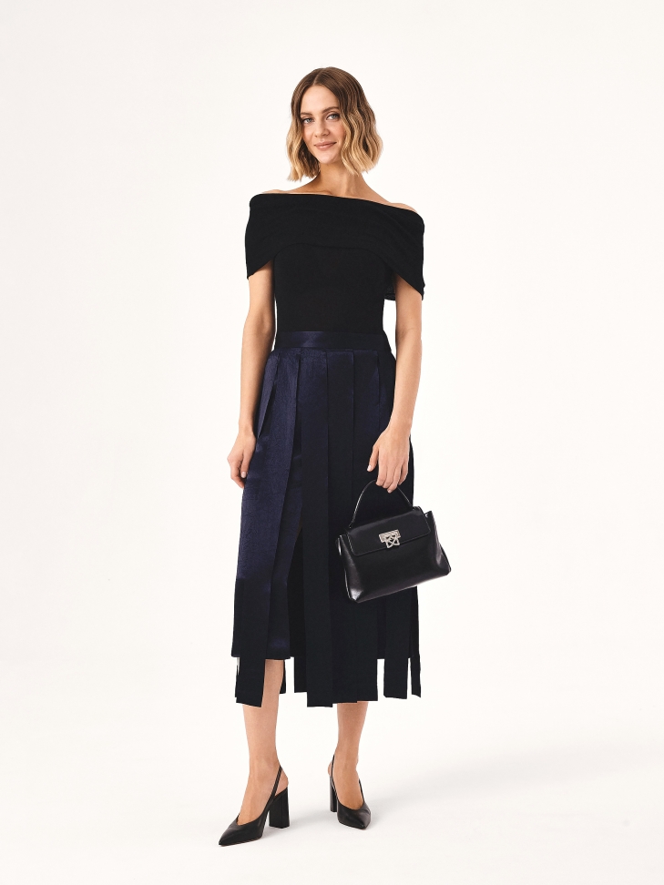 Czarne czółenka slingback na szerokim obcasie