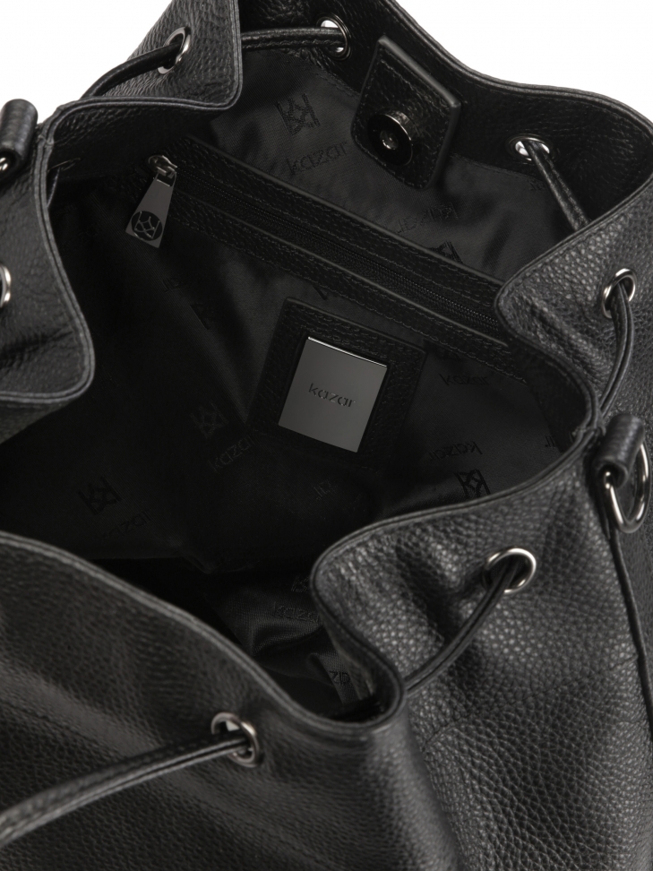 Skórzana torebka worek z dwoma paskami