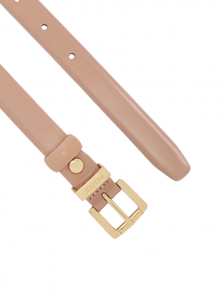 Wąski jasnoróżowy pasek ze skóry