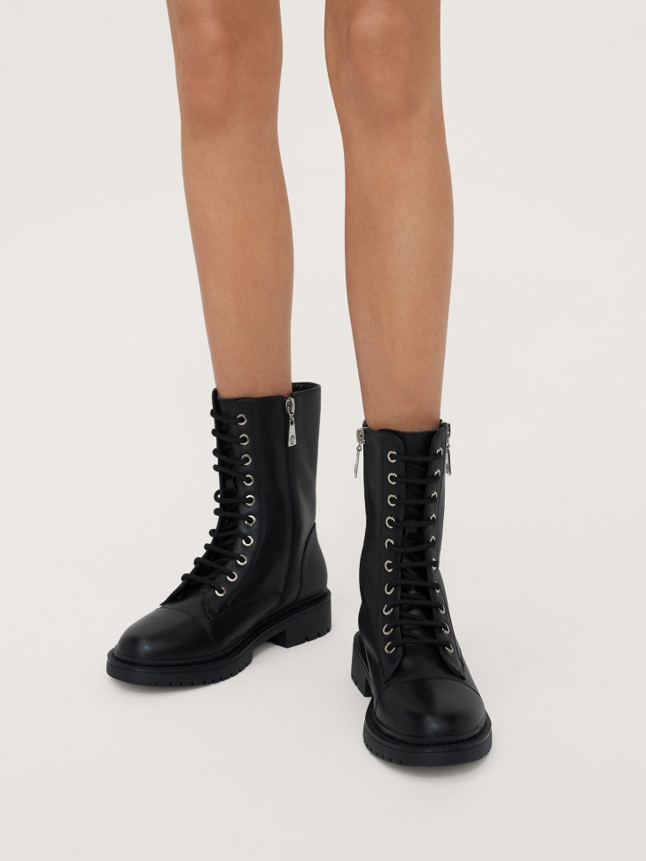 Ocieplane trzewiki damskie z wysoką cholewką